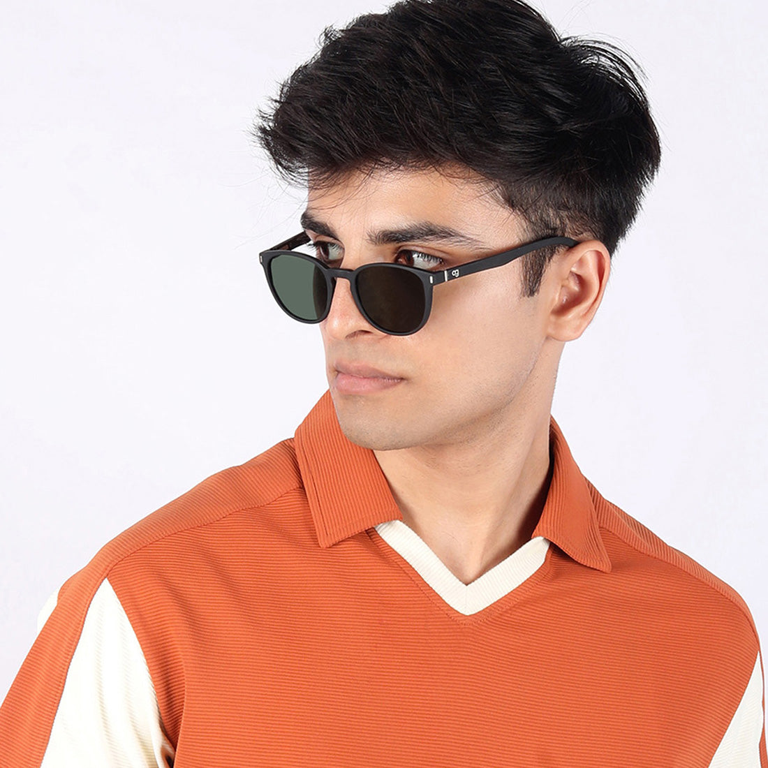 Green Polarized Round Sunglasses - View 11