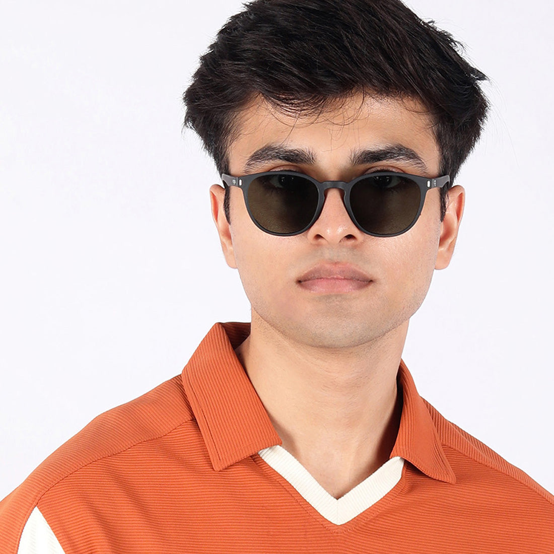 Green Polarized Round Sunglasses - View 12
