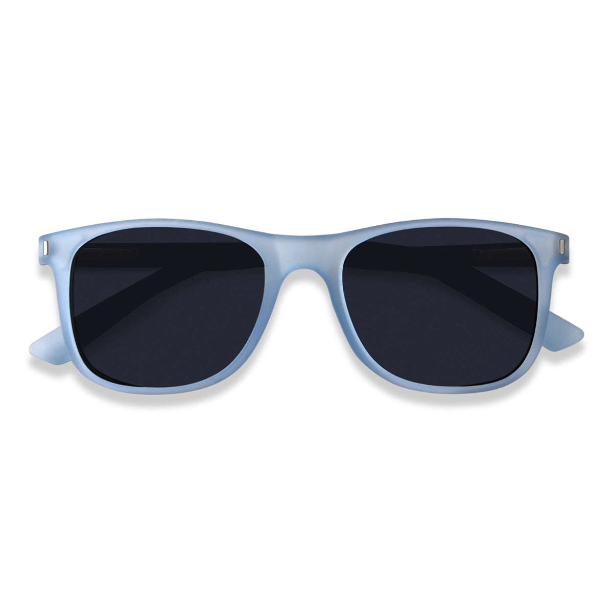 Blue Transparent Polarized Square Sunglasses - View 3