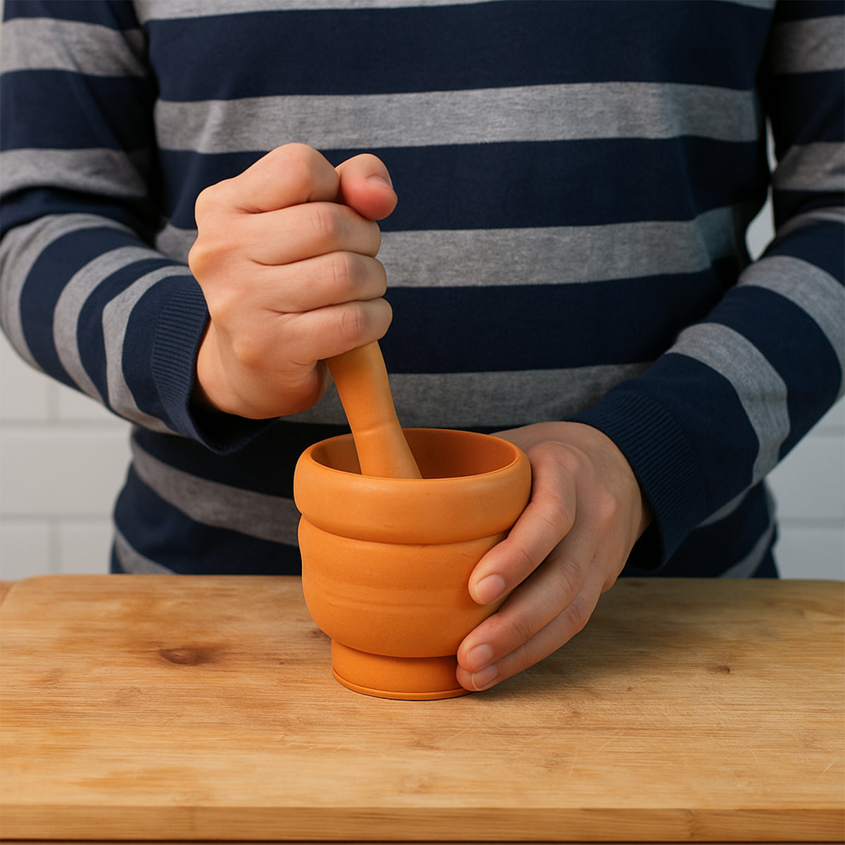 Unbreakable Plastic Mortar & Pestle Set – BPA-Free Kitchen Crusher/Okhli for Spices, Herbs, Garlic & Chutneys- (Set)