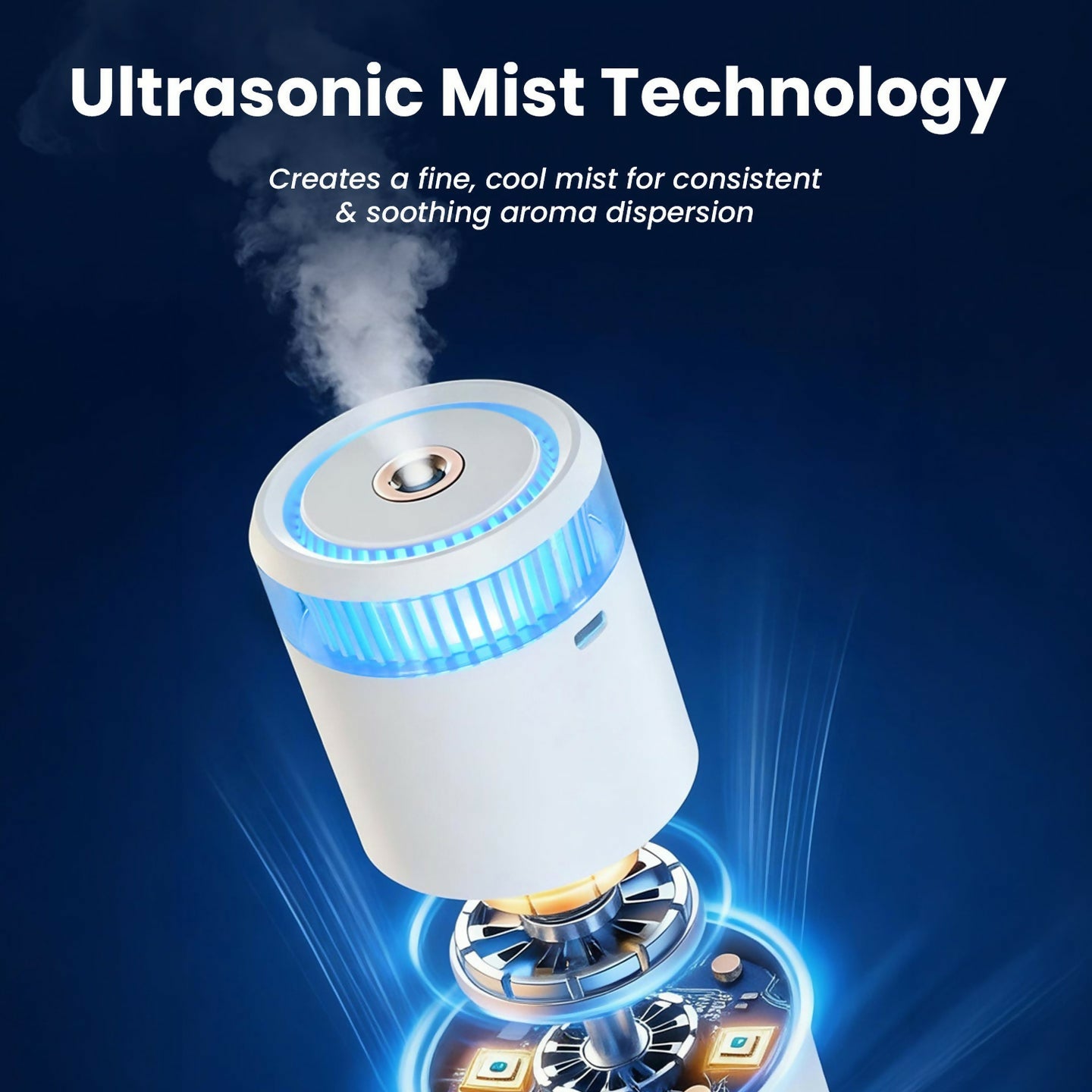 Magma Go Type-C Powered Aroma Diffuser | 135 ml Capacity | 4 Mist Modes | LED Ambient Light | For Water-Soluble Essential Oils Only