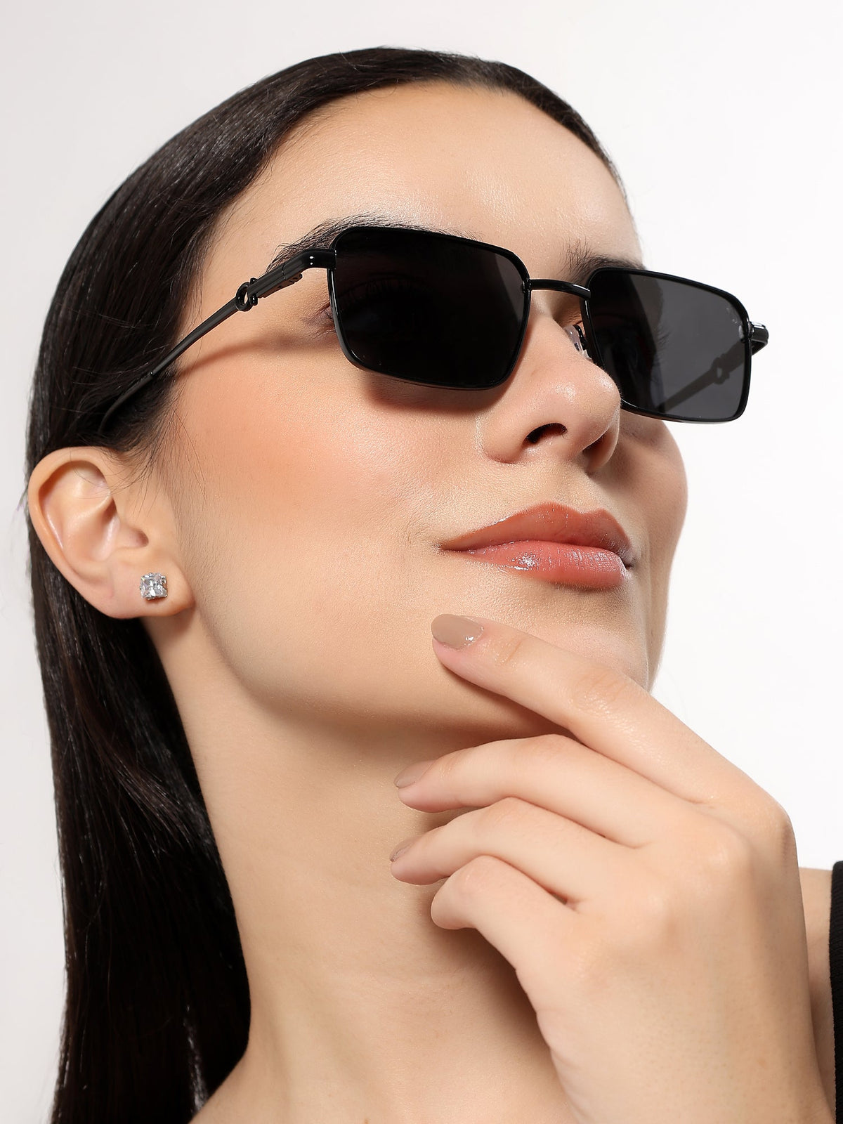 Mocha Black Rectangle Sunglasses for Men and Women - view 7