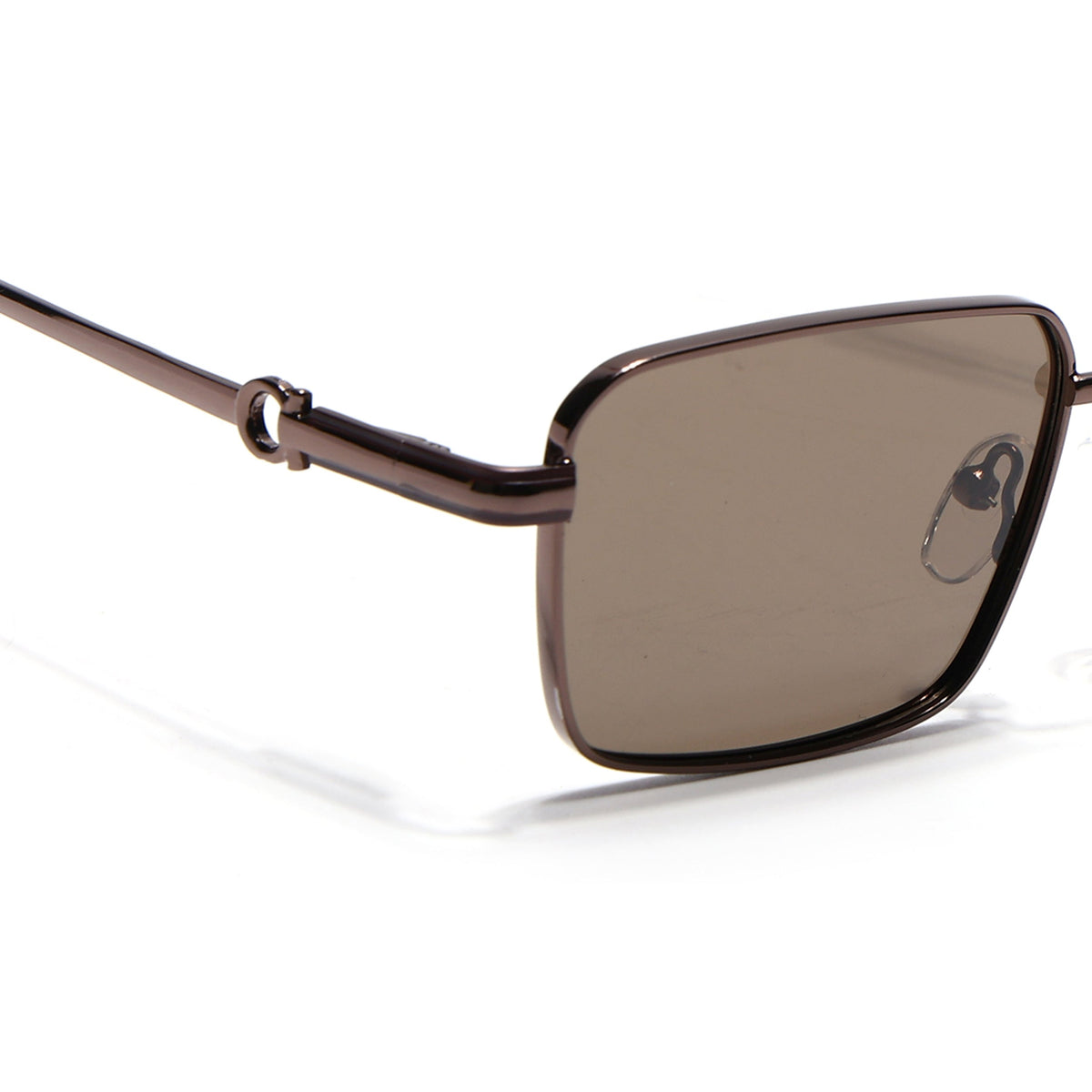 Mocha Brown Rectangle Sunglasses for Men and Women - view 5