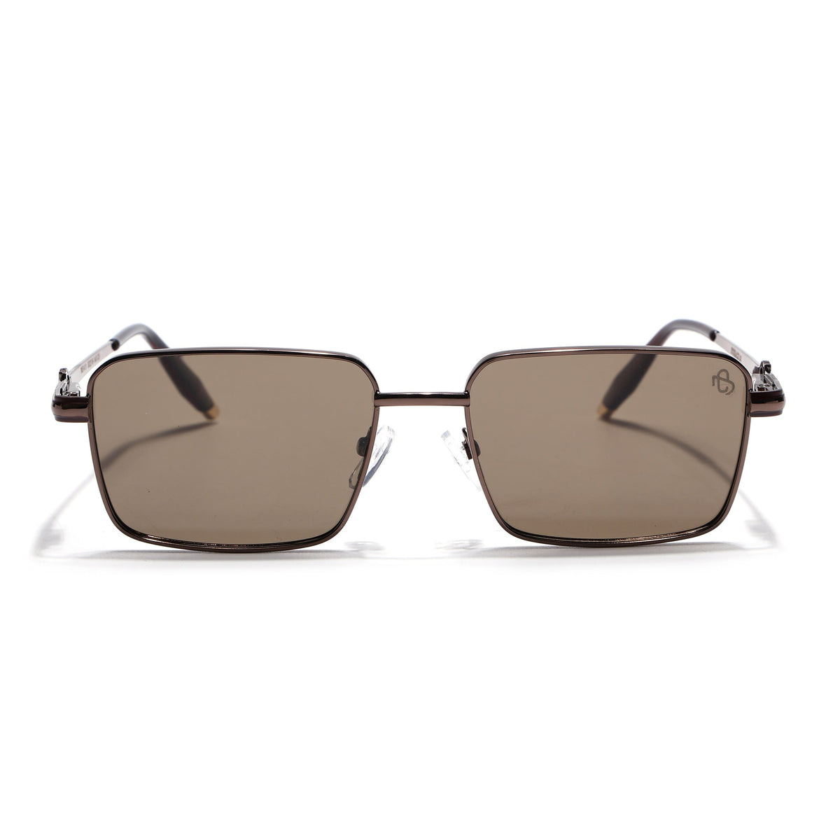 Mocha Brown Rectangle Sunglasses for Men and Women - view 4