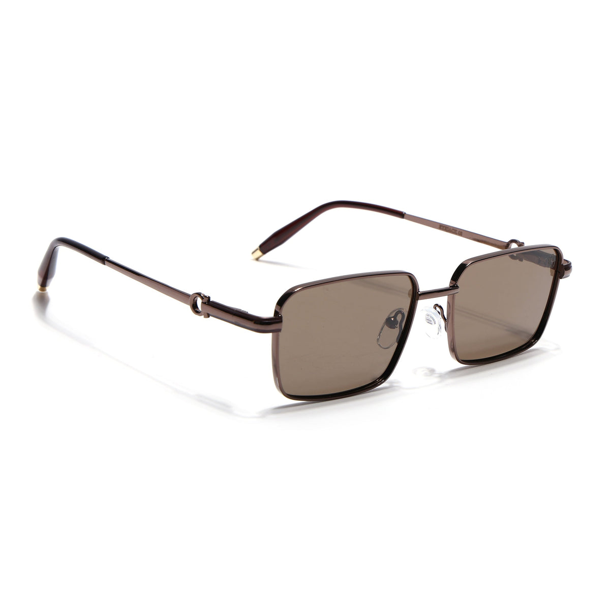 Mocha Brown Rectangle Sunglasses for Men and Women - view 3