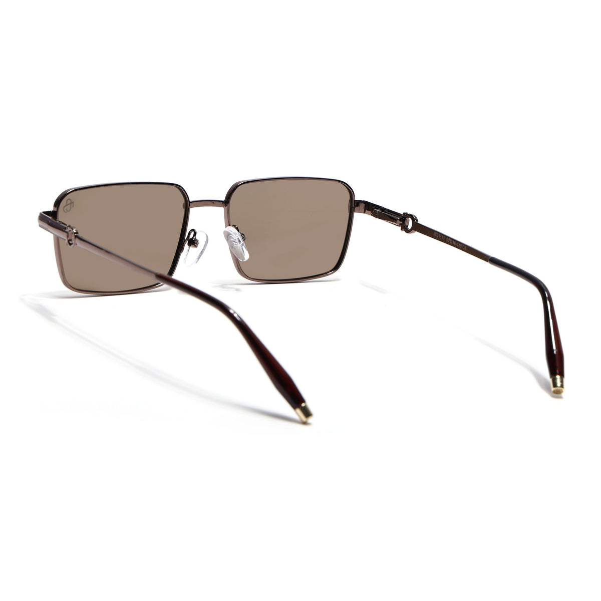 Mocha Brown Rectangle Sunglasses for Men and Women - view 6