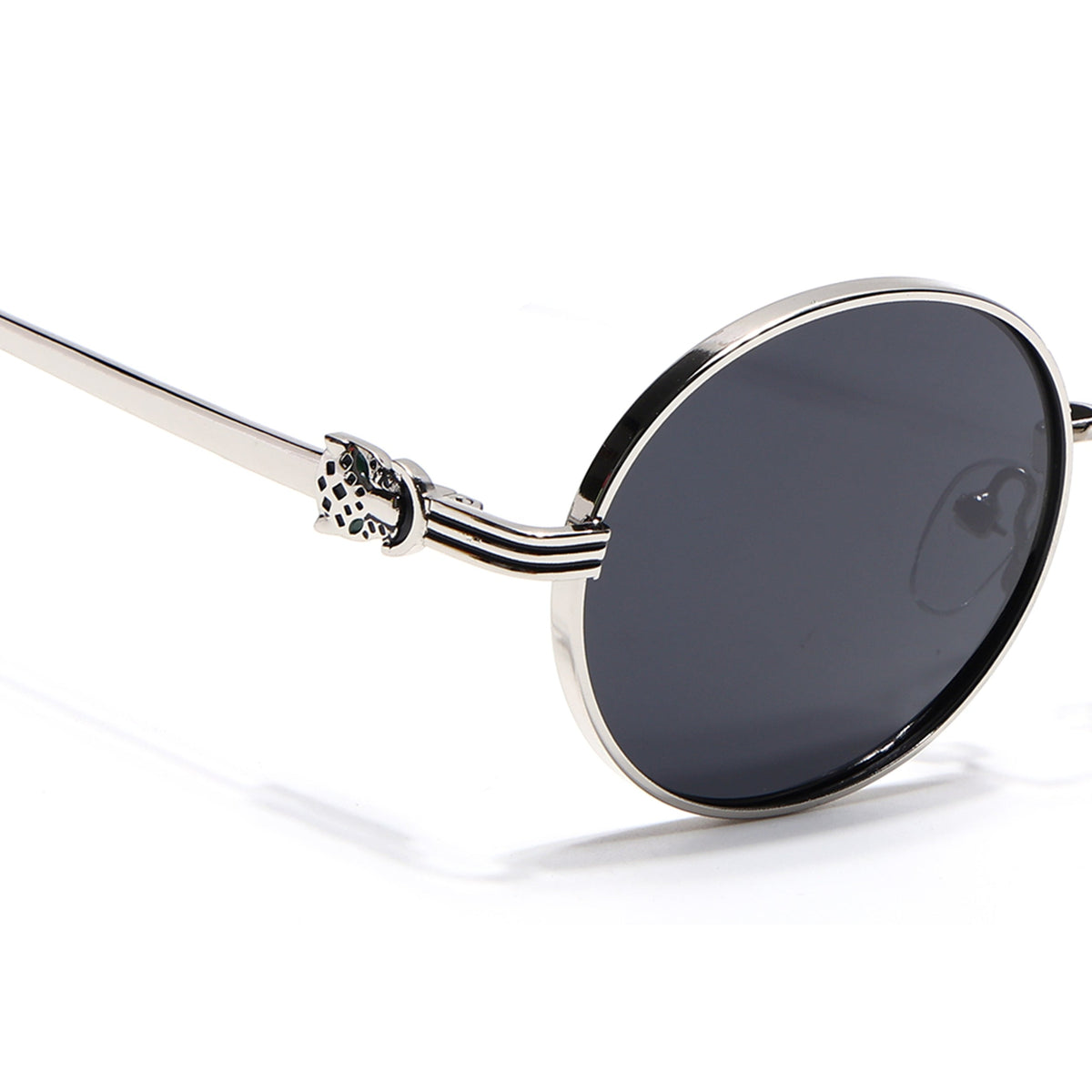 Simba Silver Oval Sunglasses for Men and Women - Style 2211 - view 5