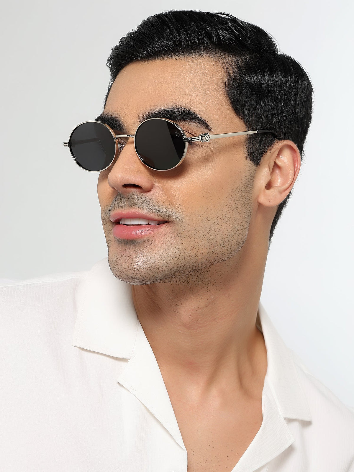 Simba Silver Oval Sunglasses for Men and Women - Style 2211 - view 1
