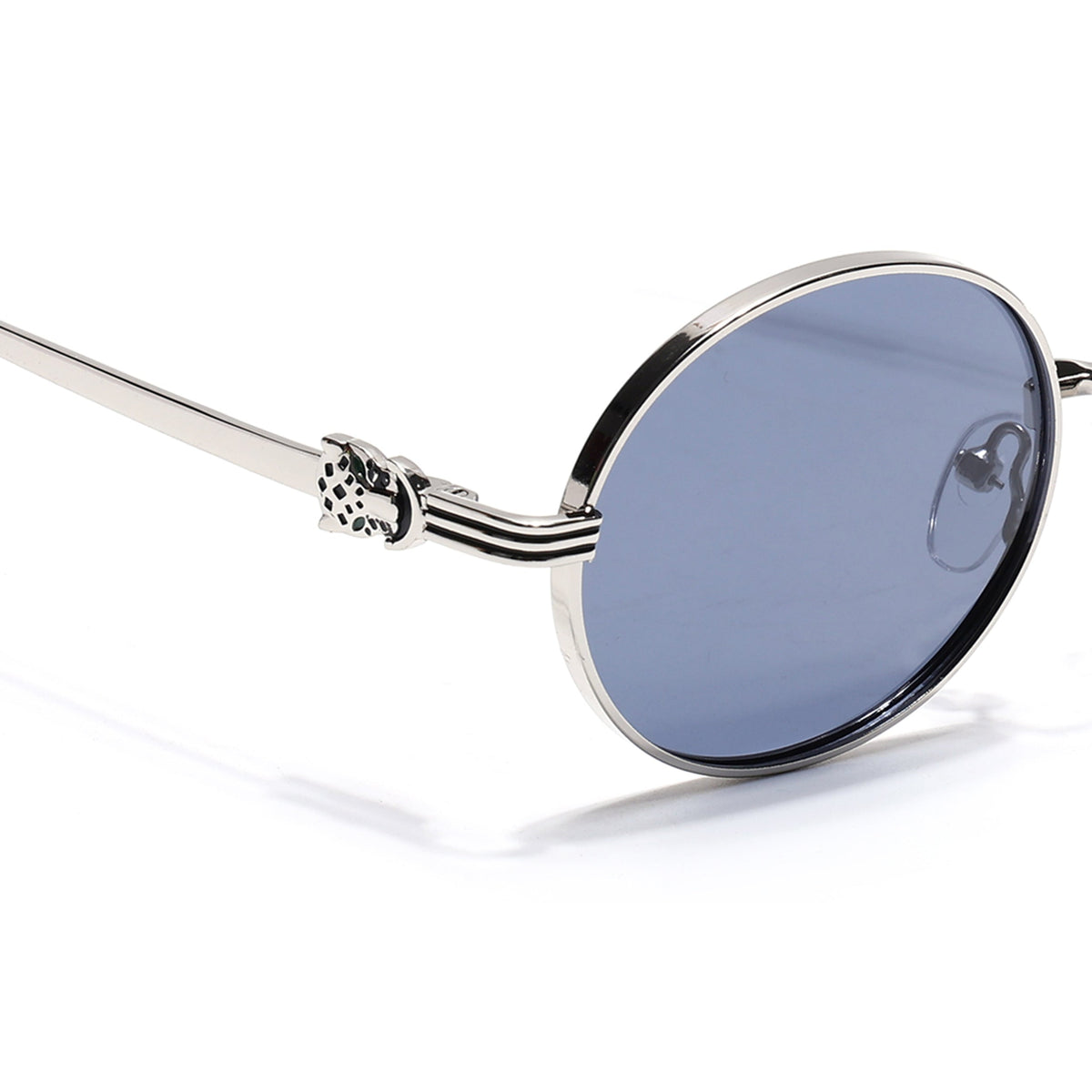 Simba Silver Oval Sunglasses for Men and Women - Style 2212 - view 4