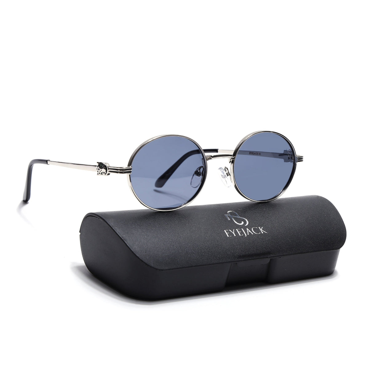 Simba Silver Oval Sunglasses for Men and Women - Style 2212 - with box packaging