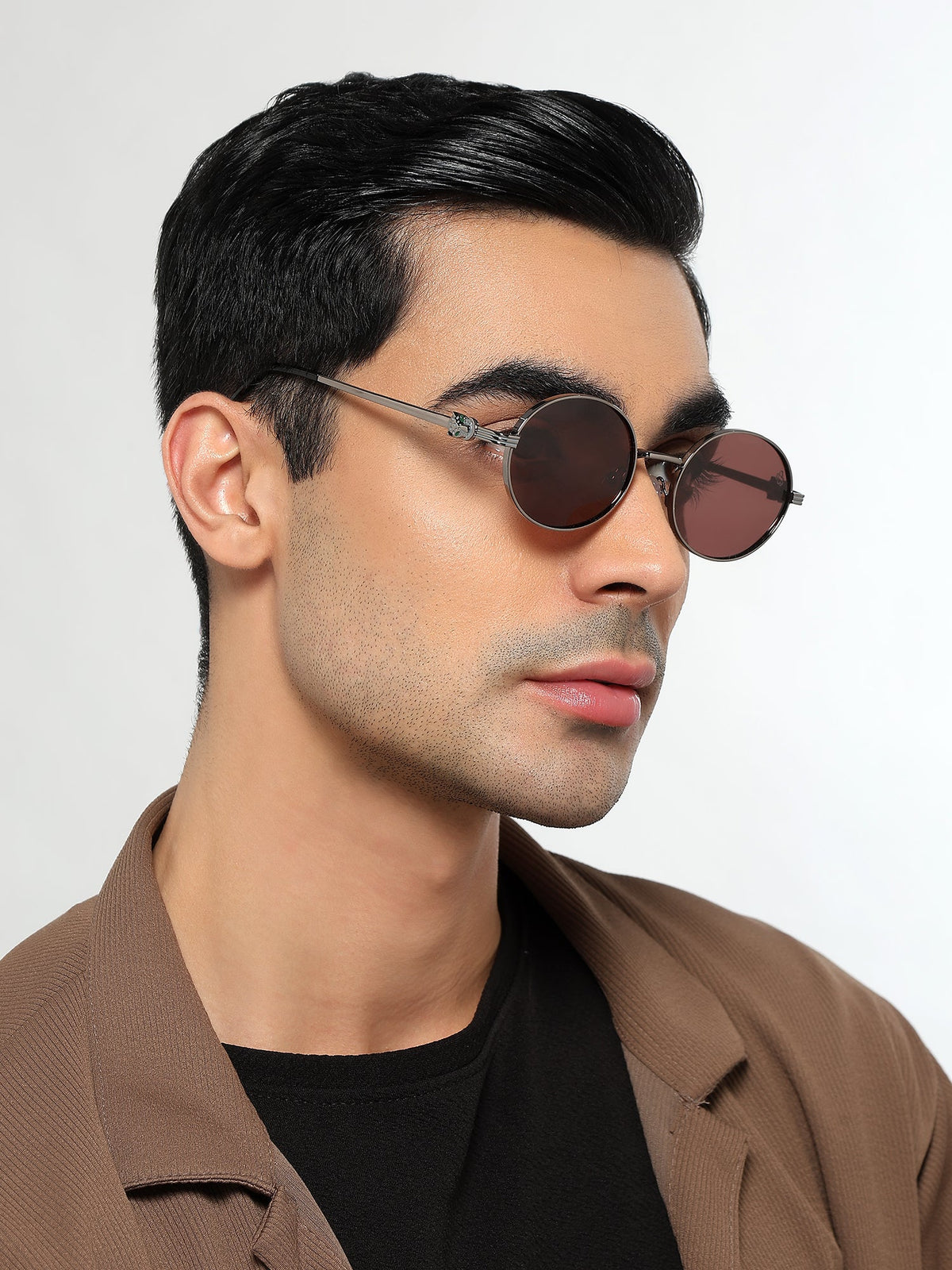 Simba Grey Oval Sunglasses for Men and Women - Style 2215 - view 1