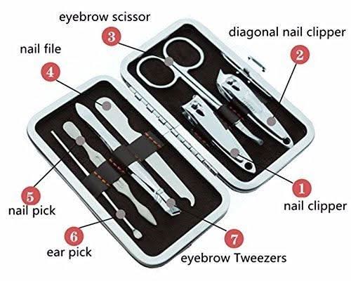 7-in-1 Stainless Steel Manicure Set – Professional Grooming Kit for Nails & Skin Care