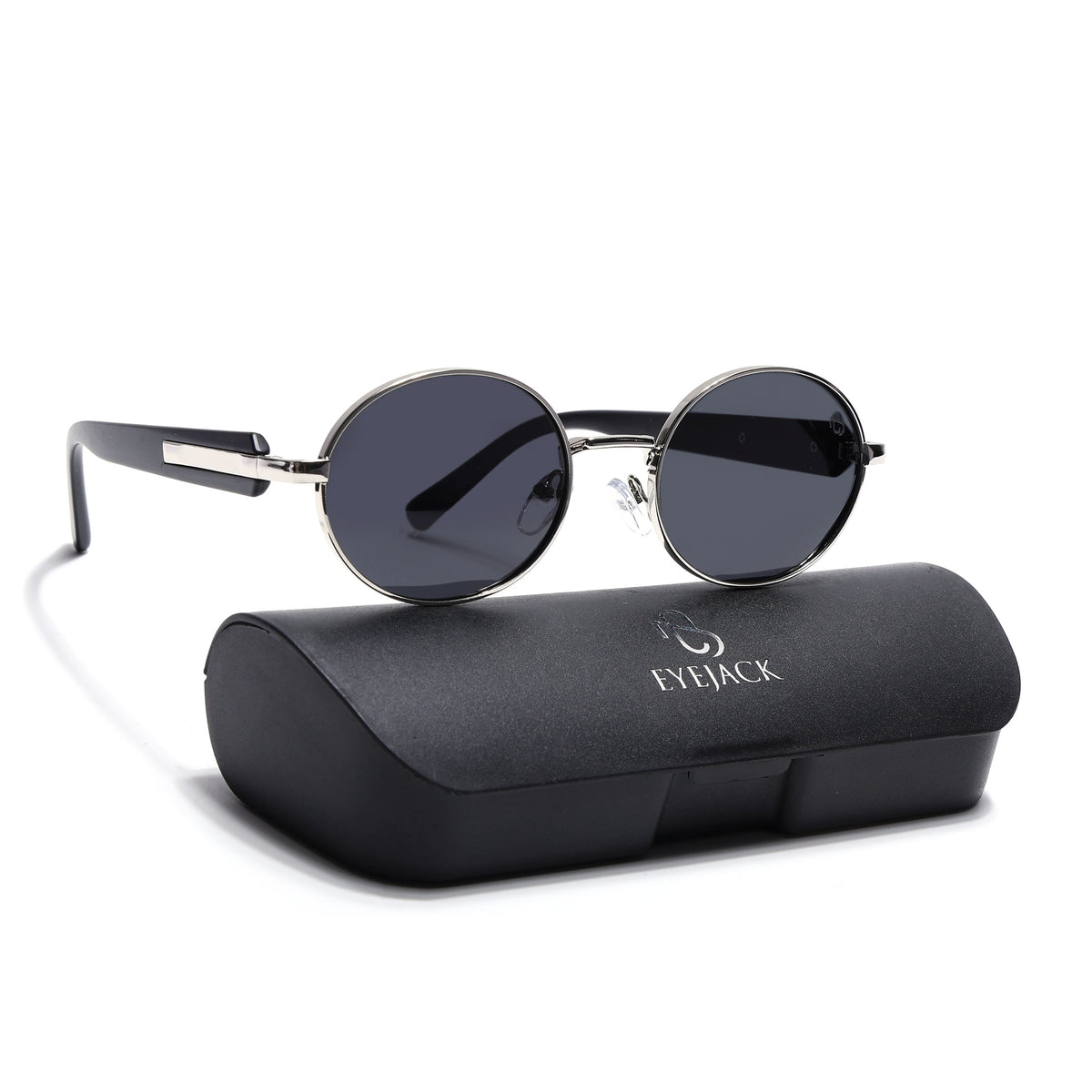 Cruze Silver Oval Sunglasses for Men and Women - with box packaging