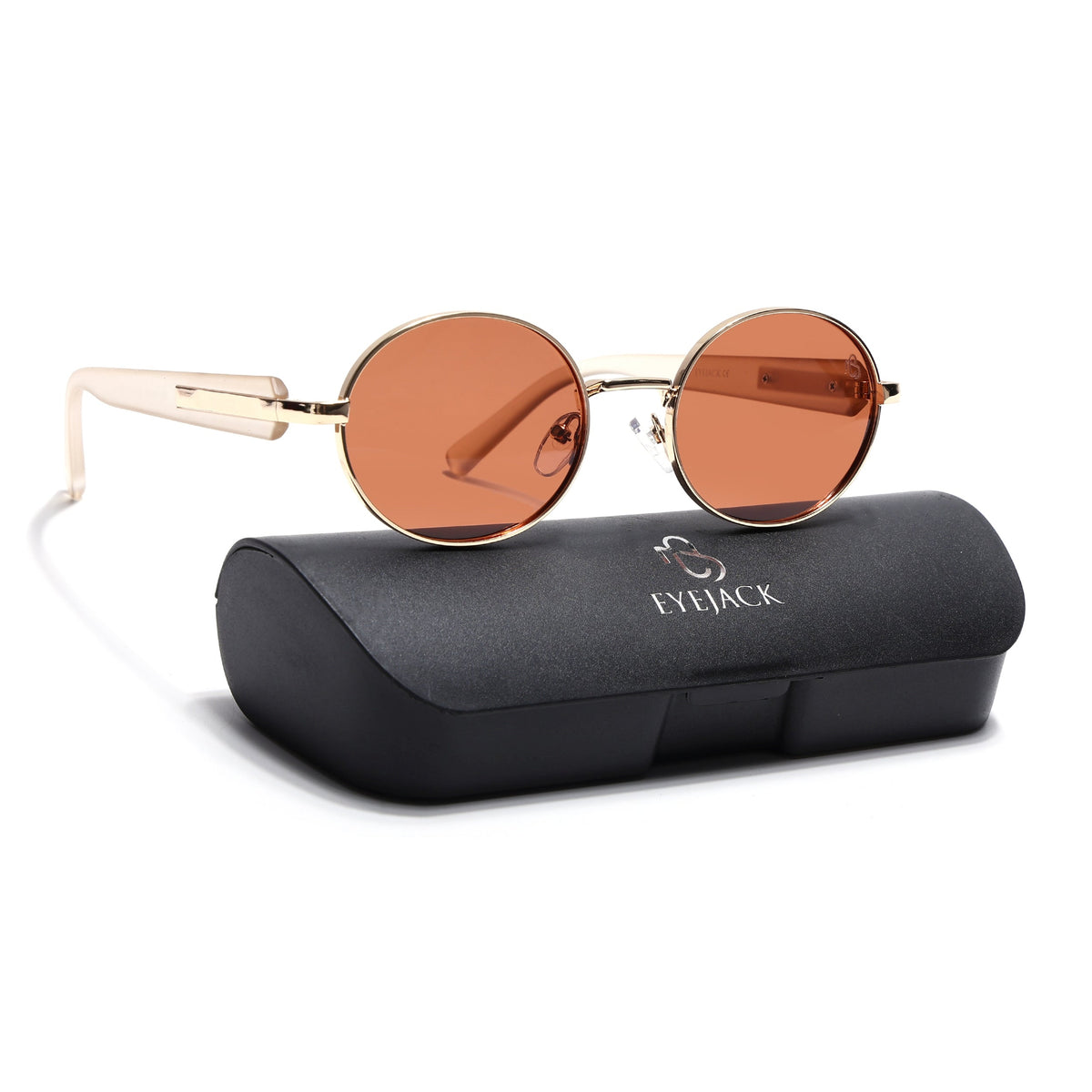 Cruze Golden Oval Sunglasses for Men and Women - Style 2202 - with box packaging