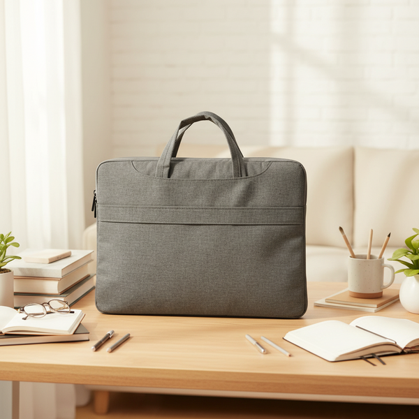 Synthetic Fabric Office Laptop Bags for Men - Grey SUPER