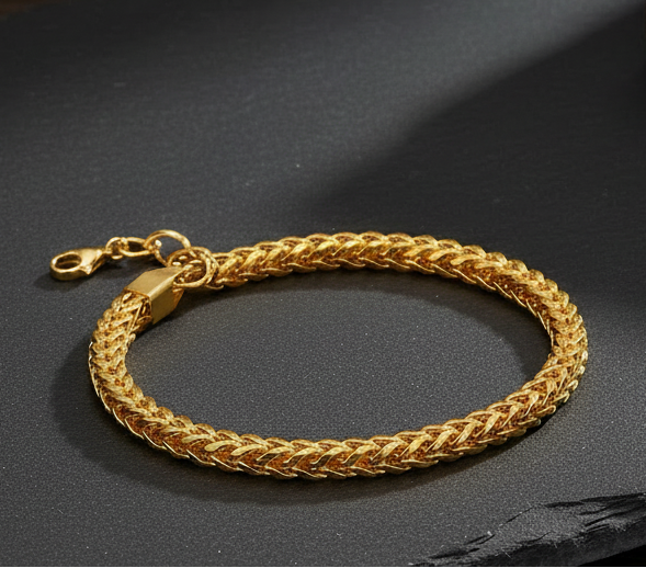 Jazz And Sizzle Men’s Gold Plated Link Chain Bracelet