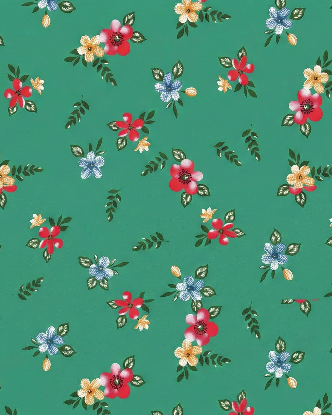 Quirky Home Coral Collection Double Bedsheet with 2 Pillow Cover - Green