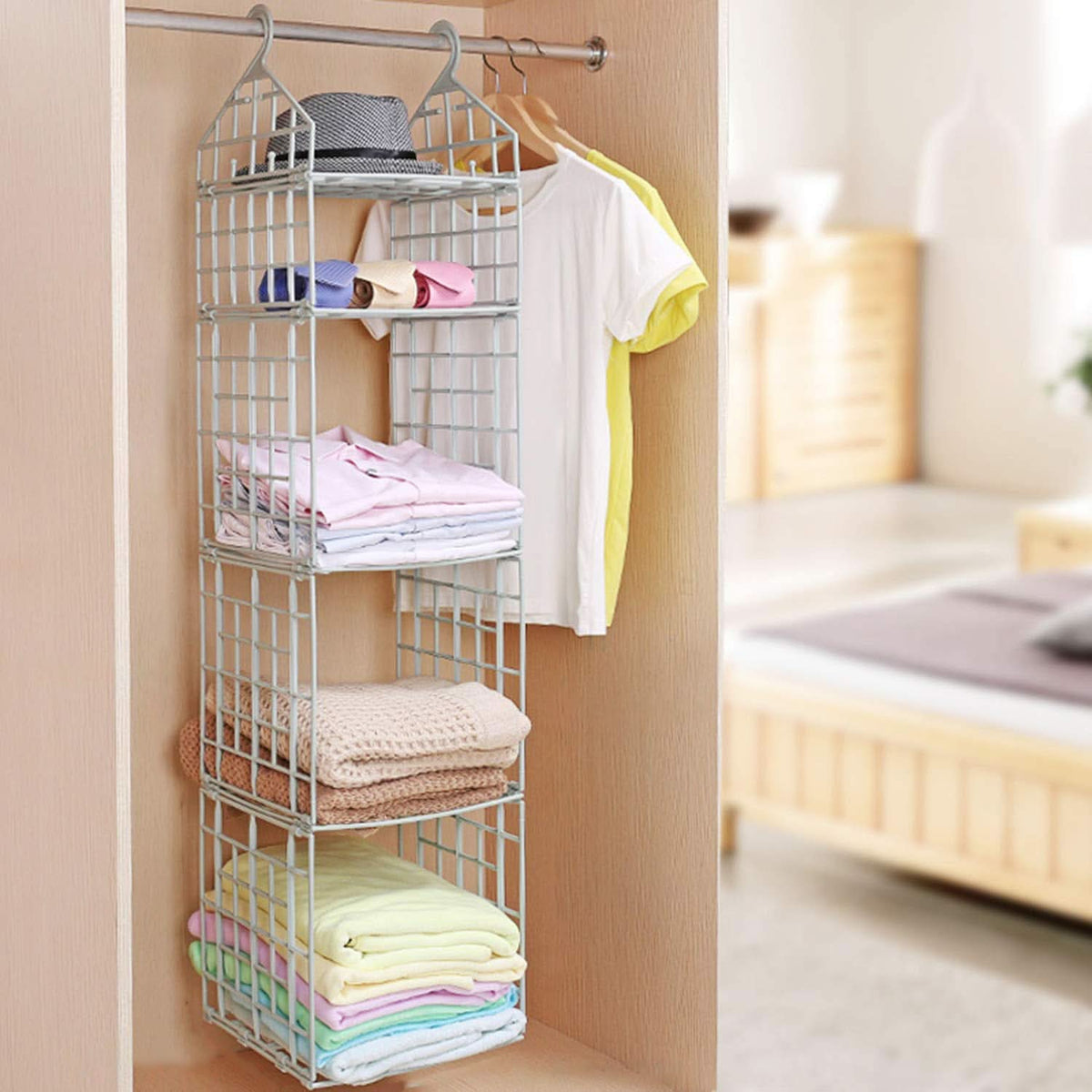 5-Layer Folding Storage Rack Clothes Organizer for Closet, Socks, Scarves & More HP DD
