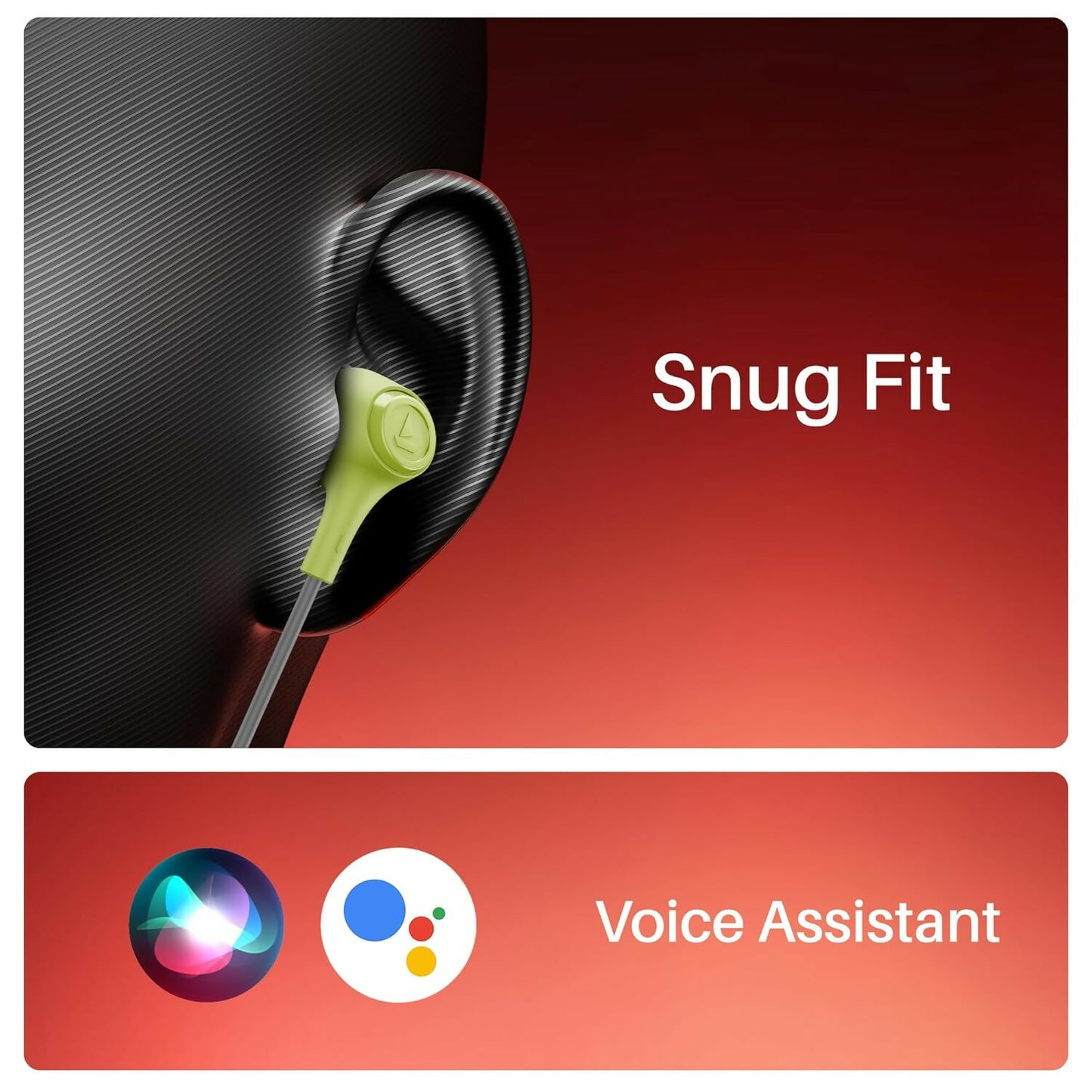 boAt BassHeads 95 with Wired Earphones, 120cm Cable & 3.5mm Jack(Spirit Lime)