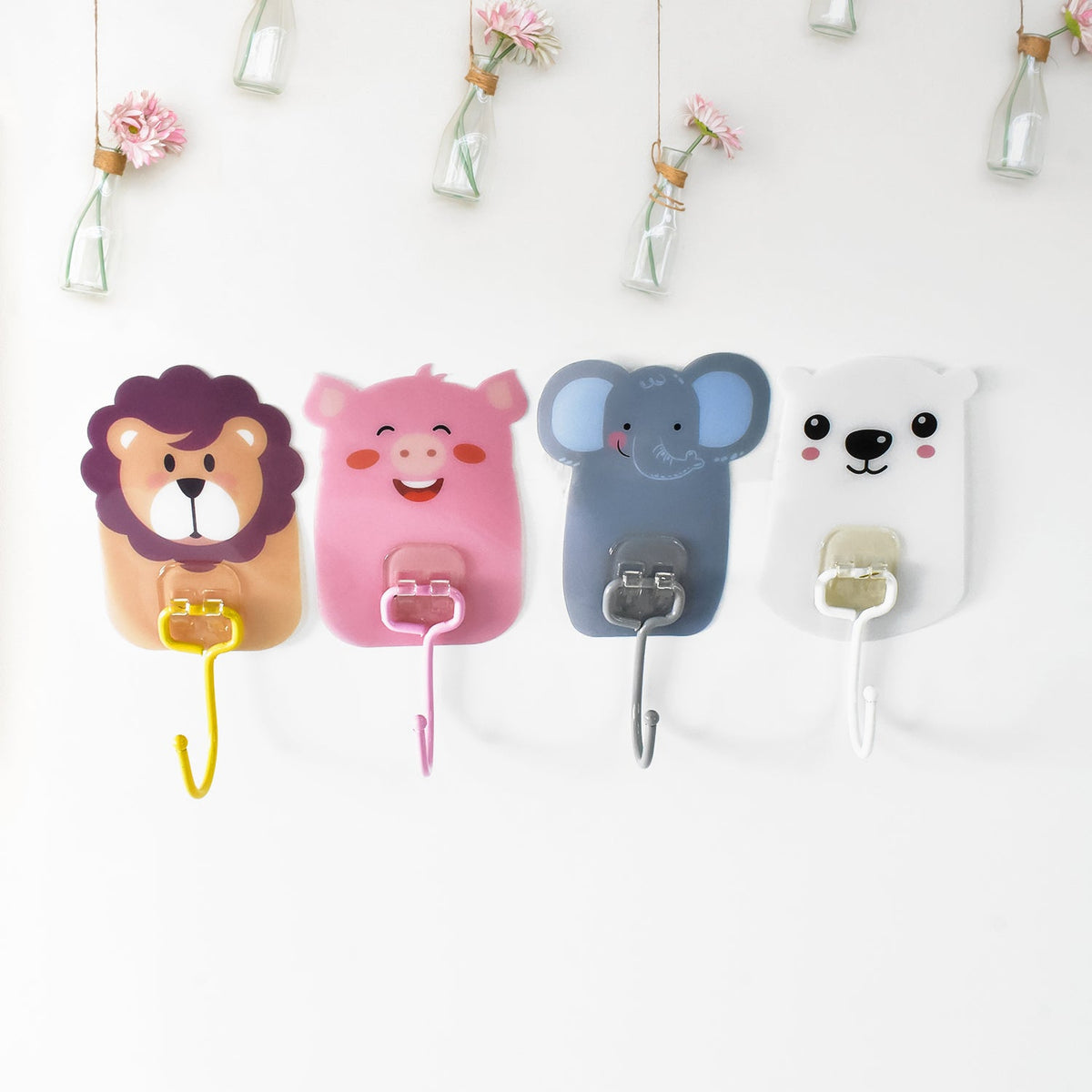 Wall Mounted Cartoon Hooks Self Adhesive Hooks (10 Pcs Set) HP DD