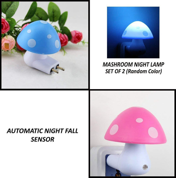 Automatic Night Sensor Mushroom Lamp (0.2 Watt Multicolour)