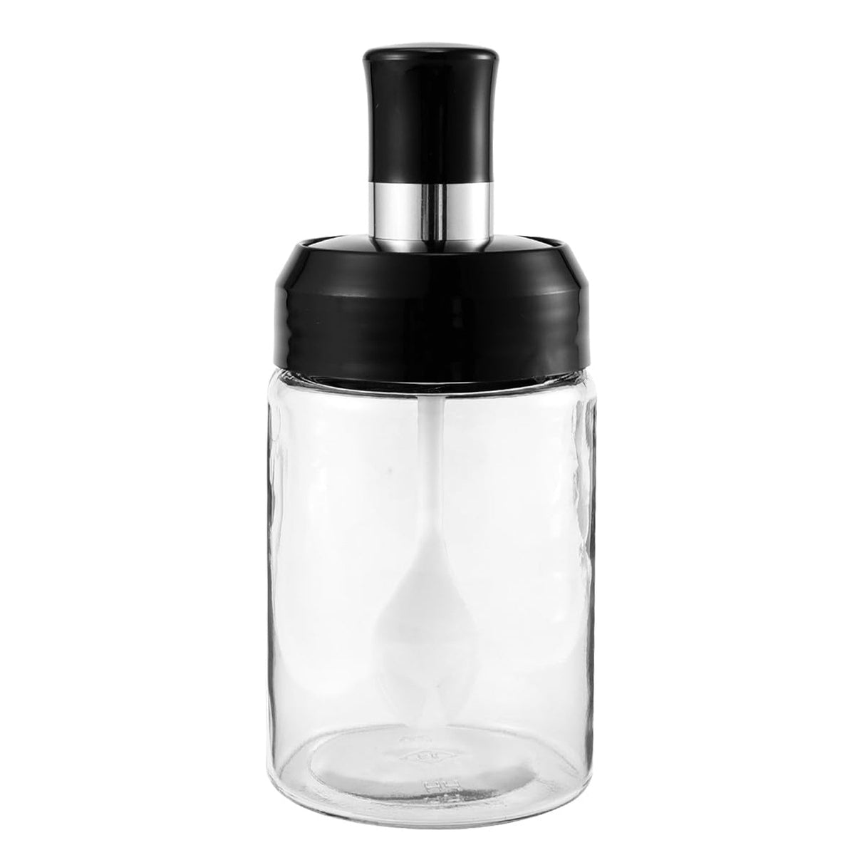 Transparent Glass Storage Jar With Built-in Spoon Approx 250ml HP DD