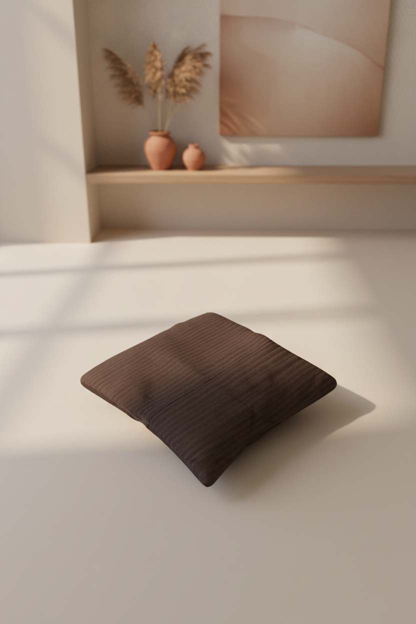 Polyester Plain Cushion Cover - 1 Pc (Brown) SUPER