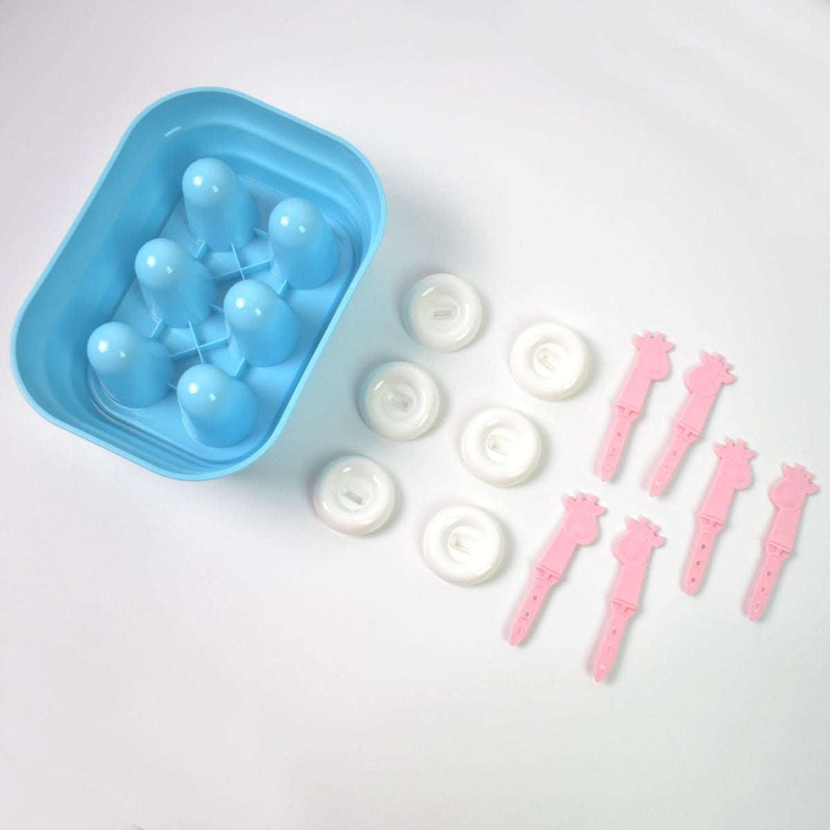 6 Cavity Popsicle Molds Plastic Giraffe Shape Ice Moulds (1 Pc) HP DD