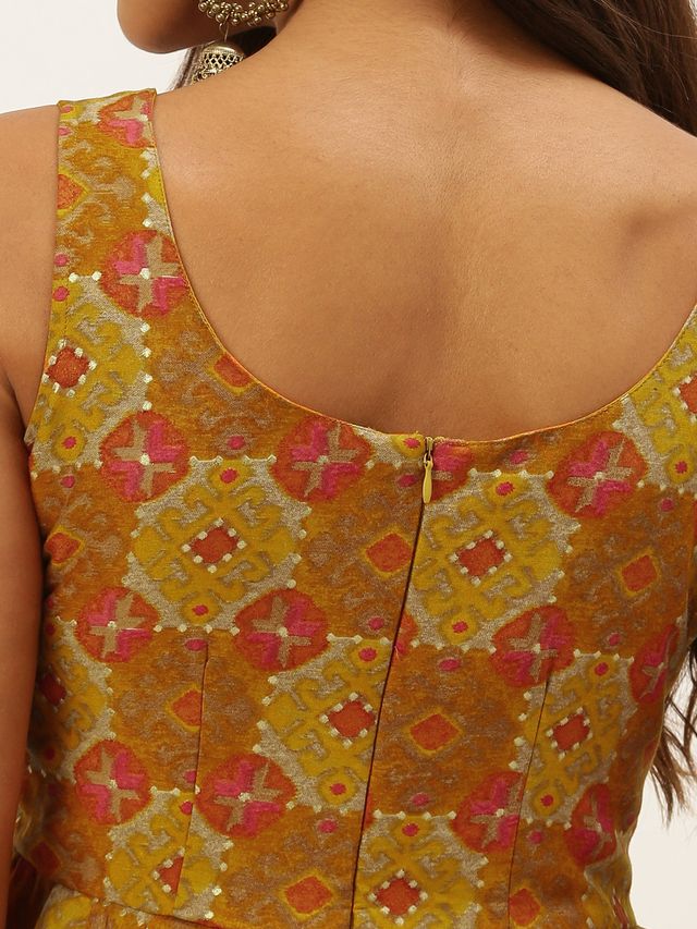 Bollywood Vogue Ready To Wear Multicolor N Beige Printed Kurta Set