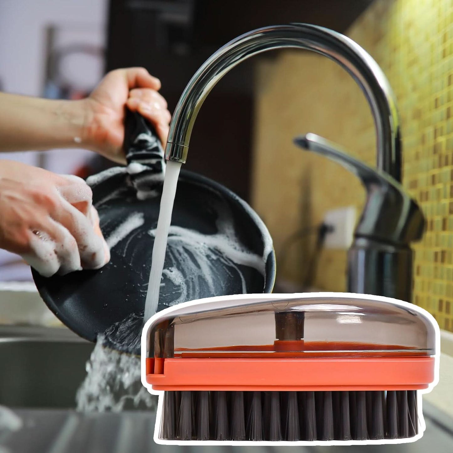 3-in-1 Multipurpose Cleaning Brush – Compact Tool for Bottles, Lids, and Hard-to-Reach Areas