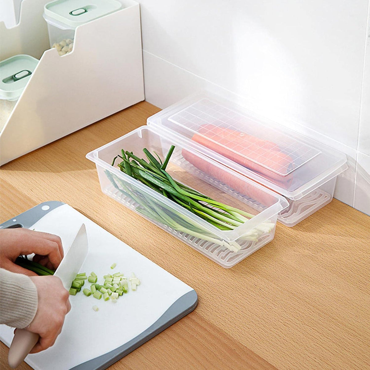 Food Storage Container With Removable Drain Plate And Lid 1500 Ml (Pack Of 1 Pc) HP DD