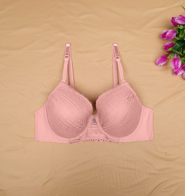 Susie Half Coverage PaleRosette Padded Wired Adjustable MultiwayFull Lace Designer Bra