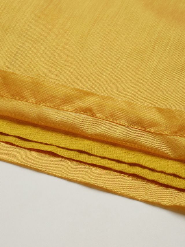 Bollywood Vogue Ready To Wear Mustard N Multicolored Embroidered Kurta Set