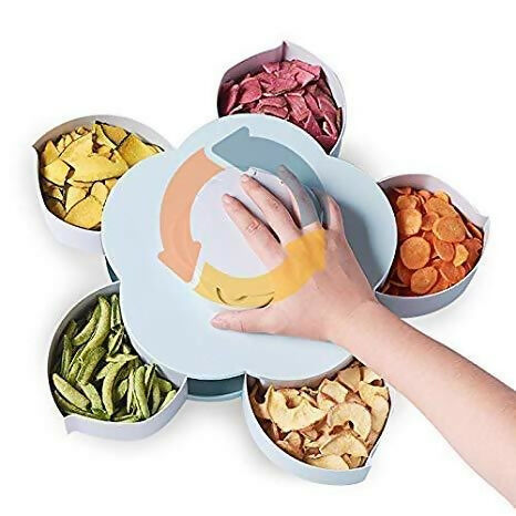 Smart Rotating Candy & Snack Storage Box – 5-Grid Petal-Shaped Organizer ABHI Mobiles