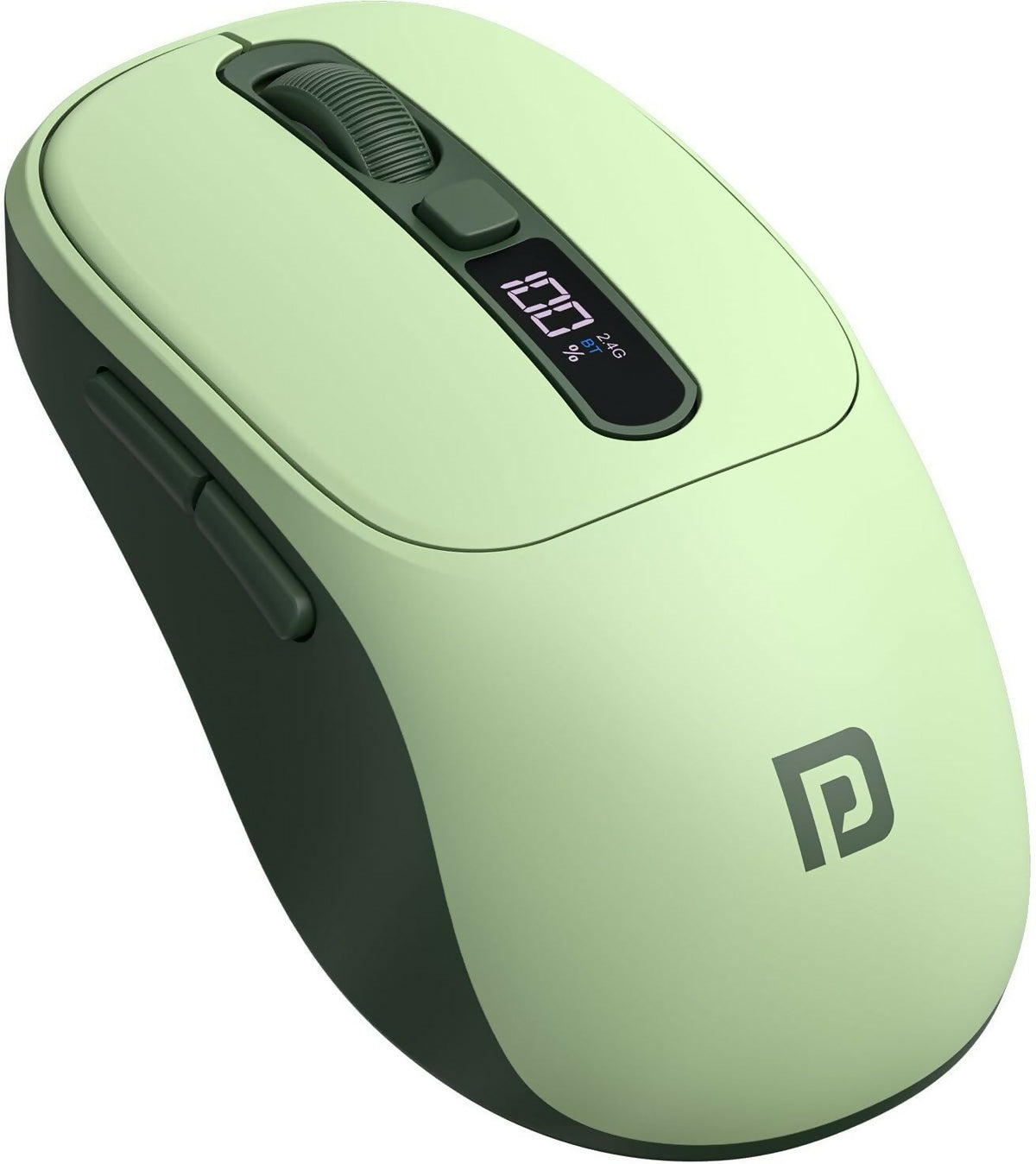 Portronics Toad 9 Wireless Bluetooth Mouse,Dual Wireless (BT + 2.4 GHz),Smart LED Display Ambidextrous Optical Mouse (2.4GHz Wireless, Bluetooth, Green)