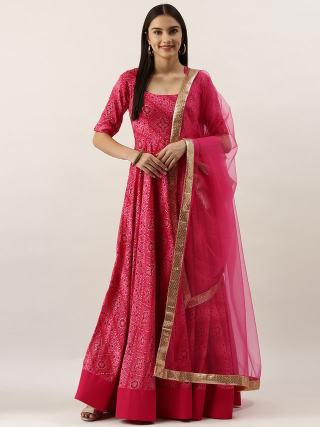Bollywood Vogue Ready To Wear Pink Floor Length Anarkali Suit