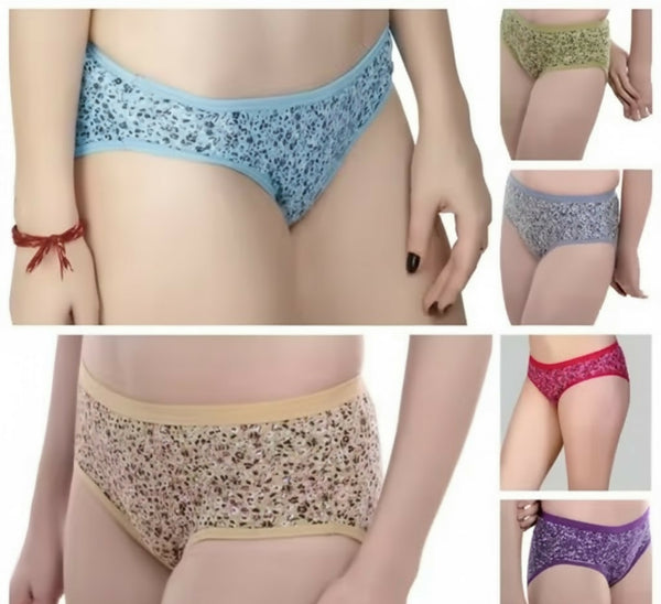 Rambow Women’s Floral Print Cotton Panties – Pack of 3 (Multicolor)