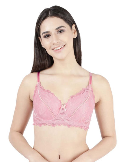 Susie 3/4th Coverage Ballet Slipper Seamed Padded Wired Adjustable Detachable Lace Bra