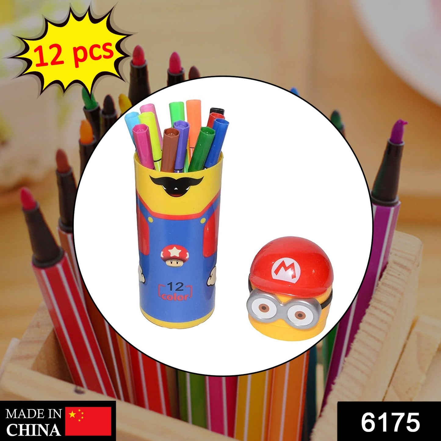 Minions Sketch Pen Set With Attractive Designed Case (Pack Of 12)6175_12pen_minions_sketch_box