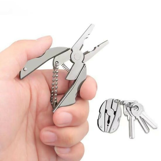 Stainless Steel Multifunctional Folding Pocket Plier Screwdriver Pocket Tool Kit, Mini Portable Keychain Hand Tool (Pack of 1 Pcs)