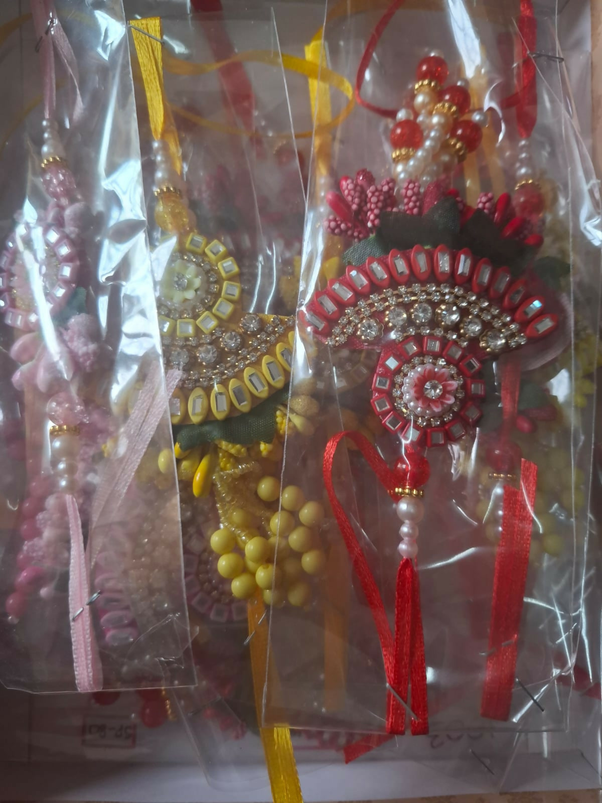 Designer Bhaiya Bhabhi Lumba Rakhi Combo Pack – Multi-Color Handcrafted (Set of 2)