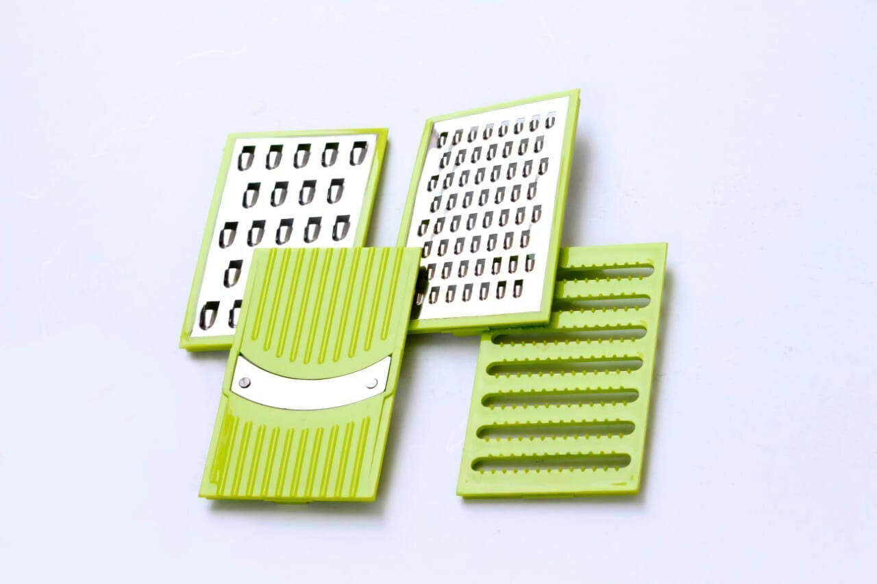 Bright 4-in-1 Slicer & Grater – Multi-Purpose Vegetable Cutter with Stainless Steel Blades & Easy Grip Handle