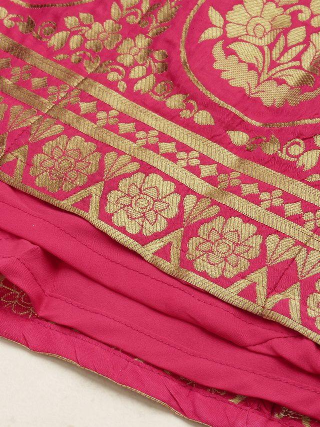 Bollywood Vogue Ready To Wear Pink Taffeta Jacquard Lehenga