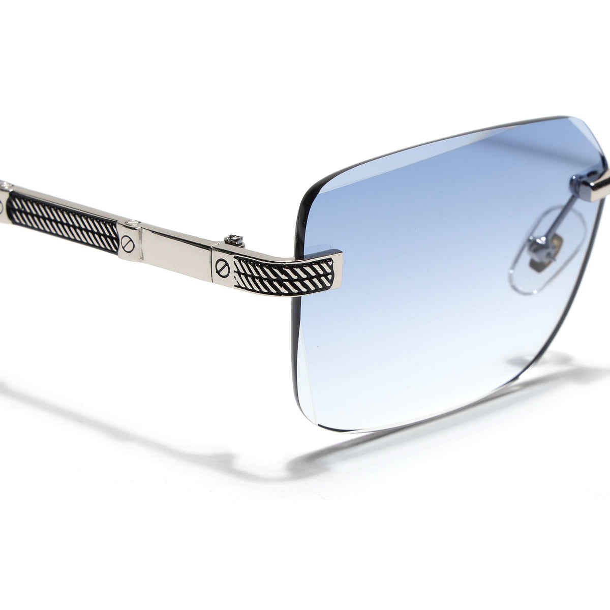 Essence Noble Silver Rimless Sunglasses for Men and Women - view 4