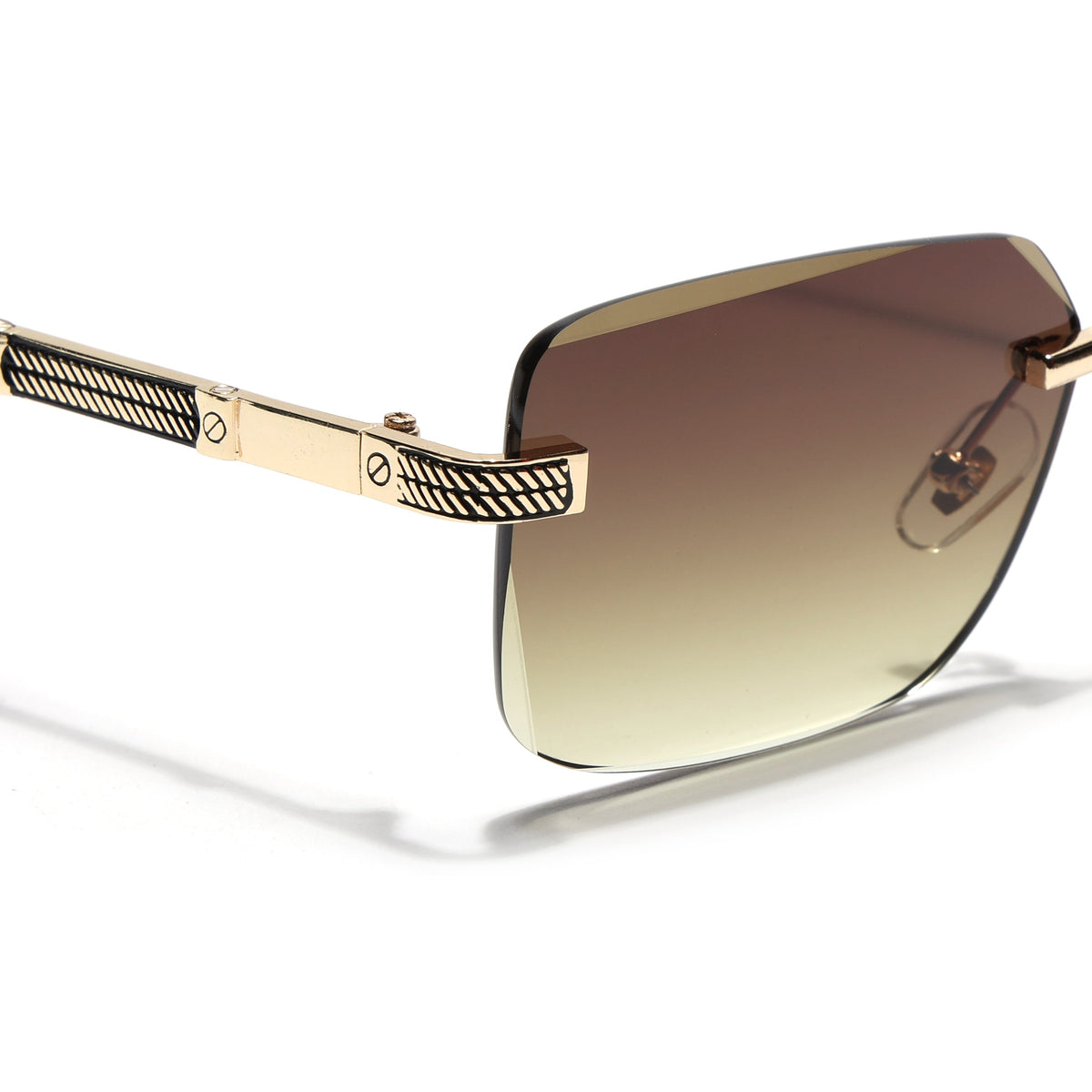 Essence Noble Golden Rimless Sunglasses for Men and Women - Style 2558 - view 4
