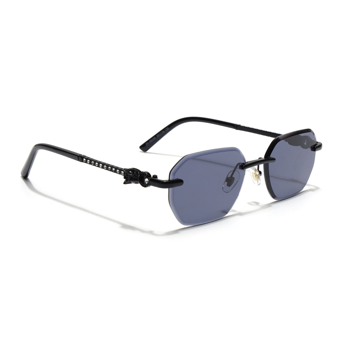 Essence Clarity Black Rimless Sunglasses for Men and Women - view 2