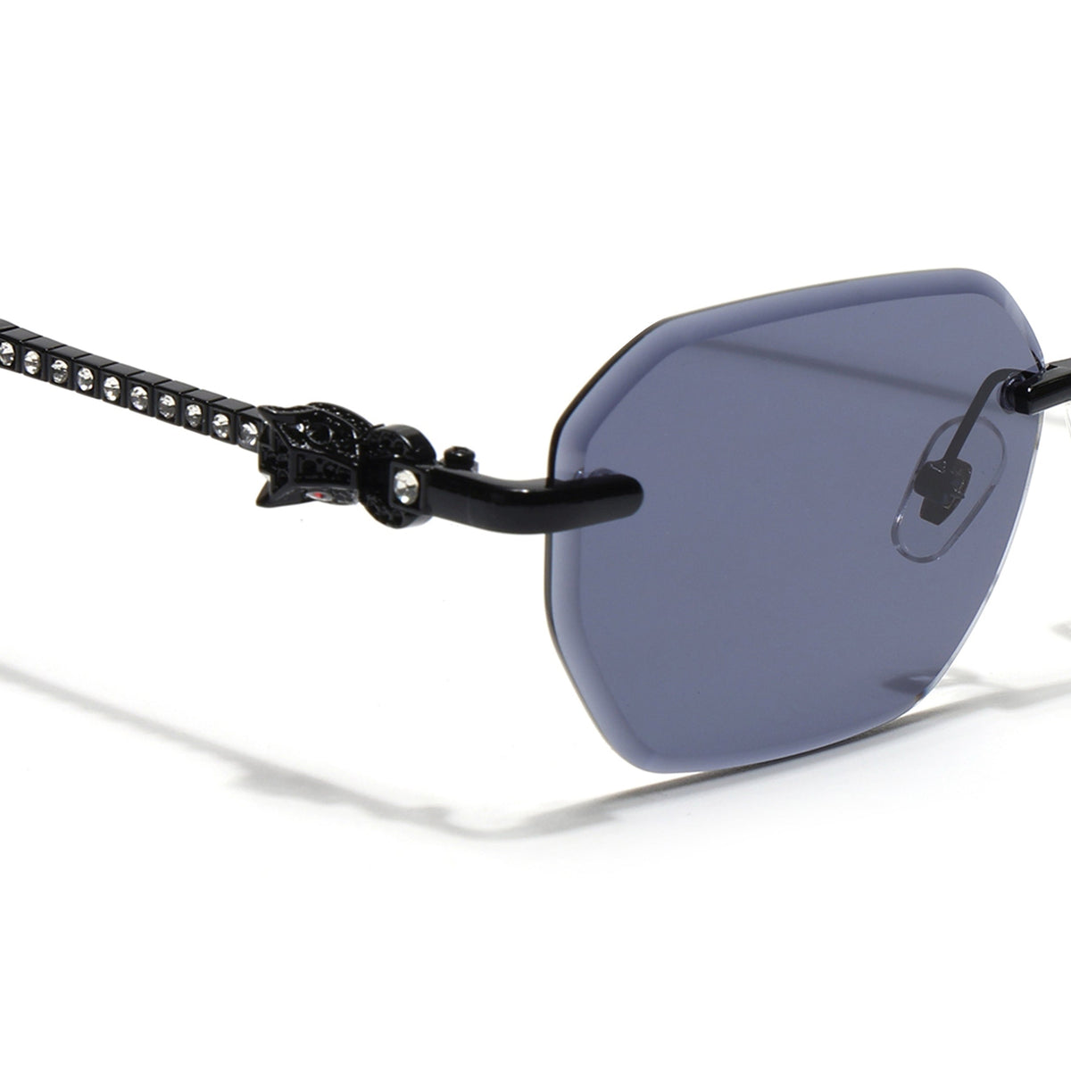 Essence Clarity Black Rimless Sunglasses for Men and Women - view 4