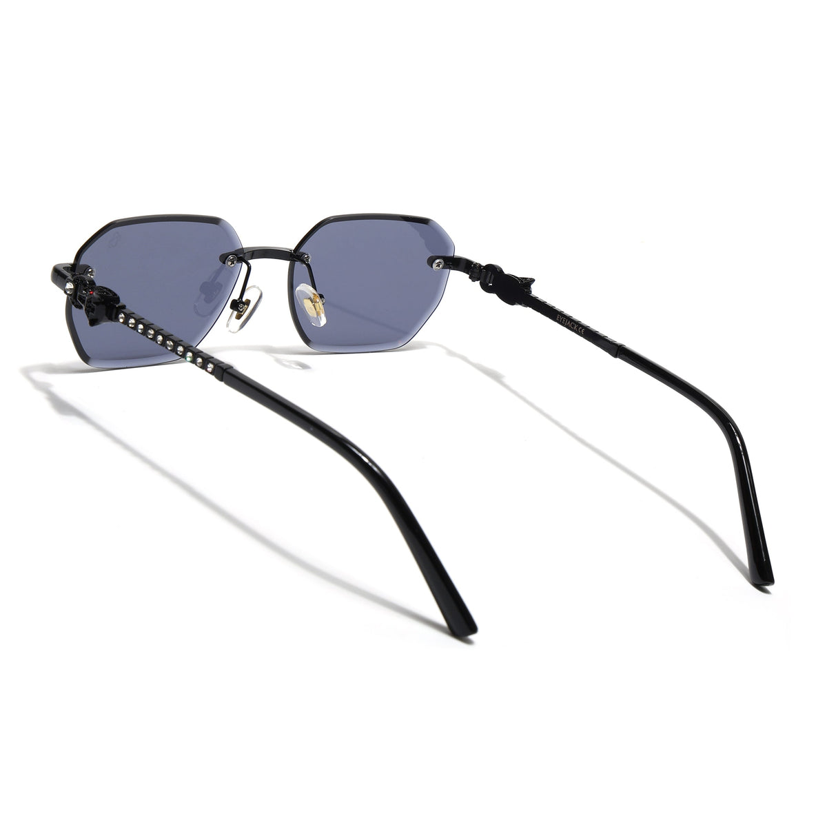 Essence Clarity Black Rimless Sunglasses for Men and Women - view 8