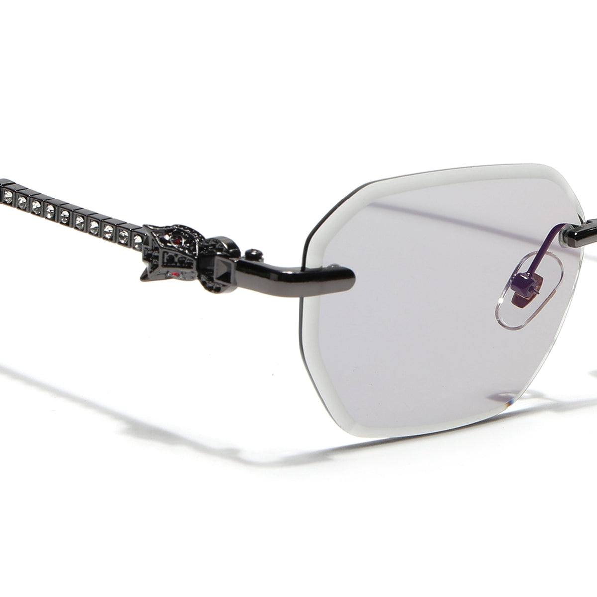 Essence Clarity Grey Rimless Sunglasses for Men and Women - view 4