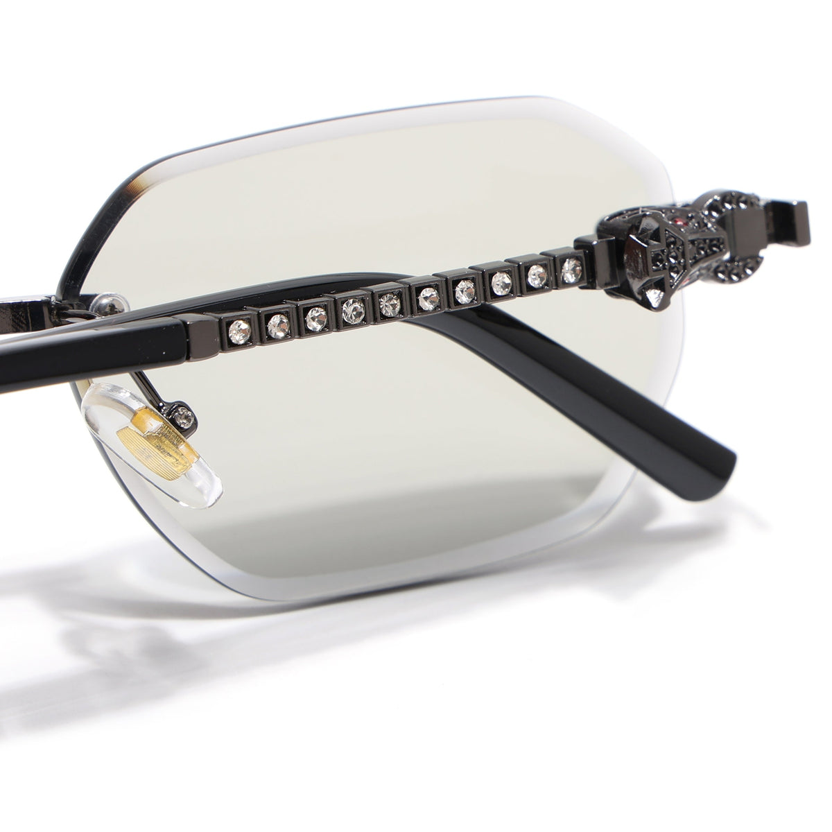 Essence Clarity Grey Rimless Sunglasses for Men and Women - view 7